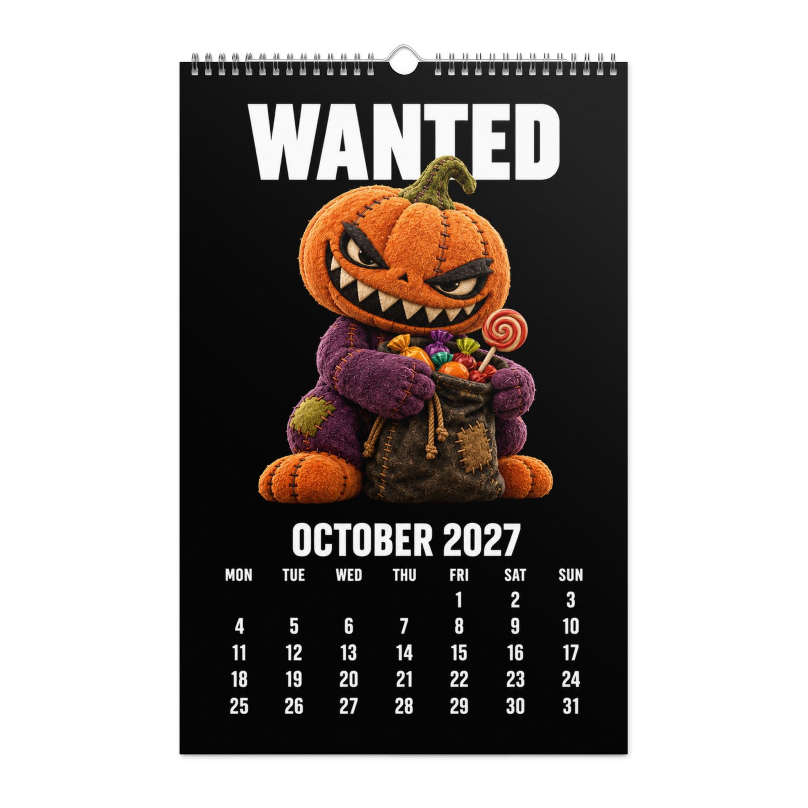 2027 Creepy Cute Wall Calendar – WANTED Plush Characters - Image 11