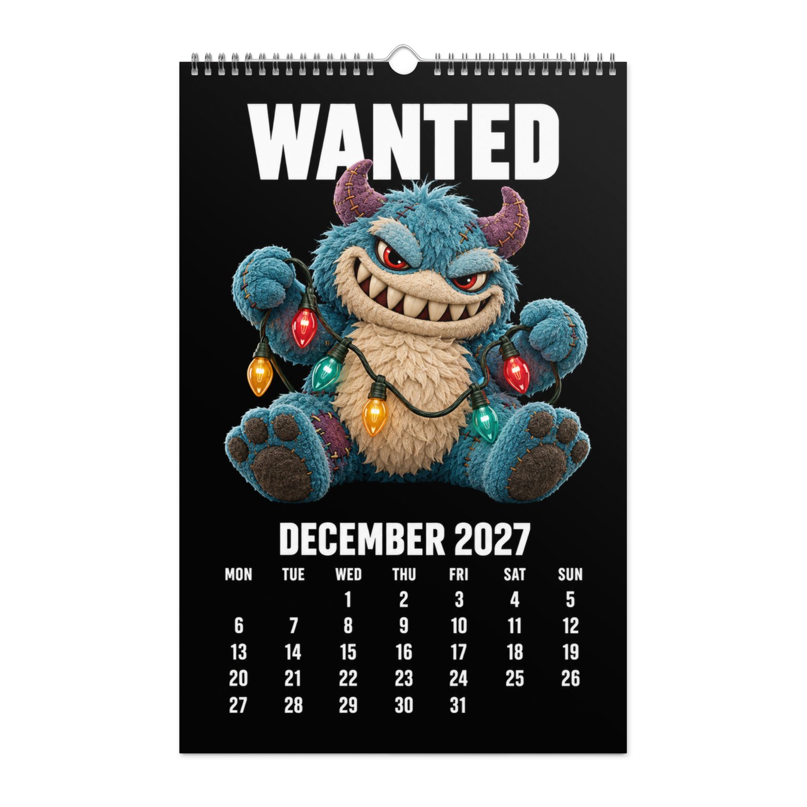 2027 Creepy Cute Wall Calendar – WANTED Plush Characters - Image 13