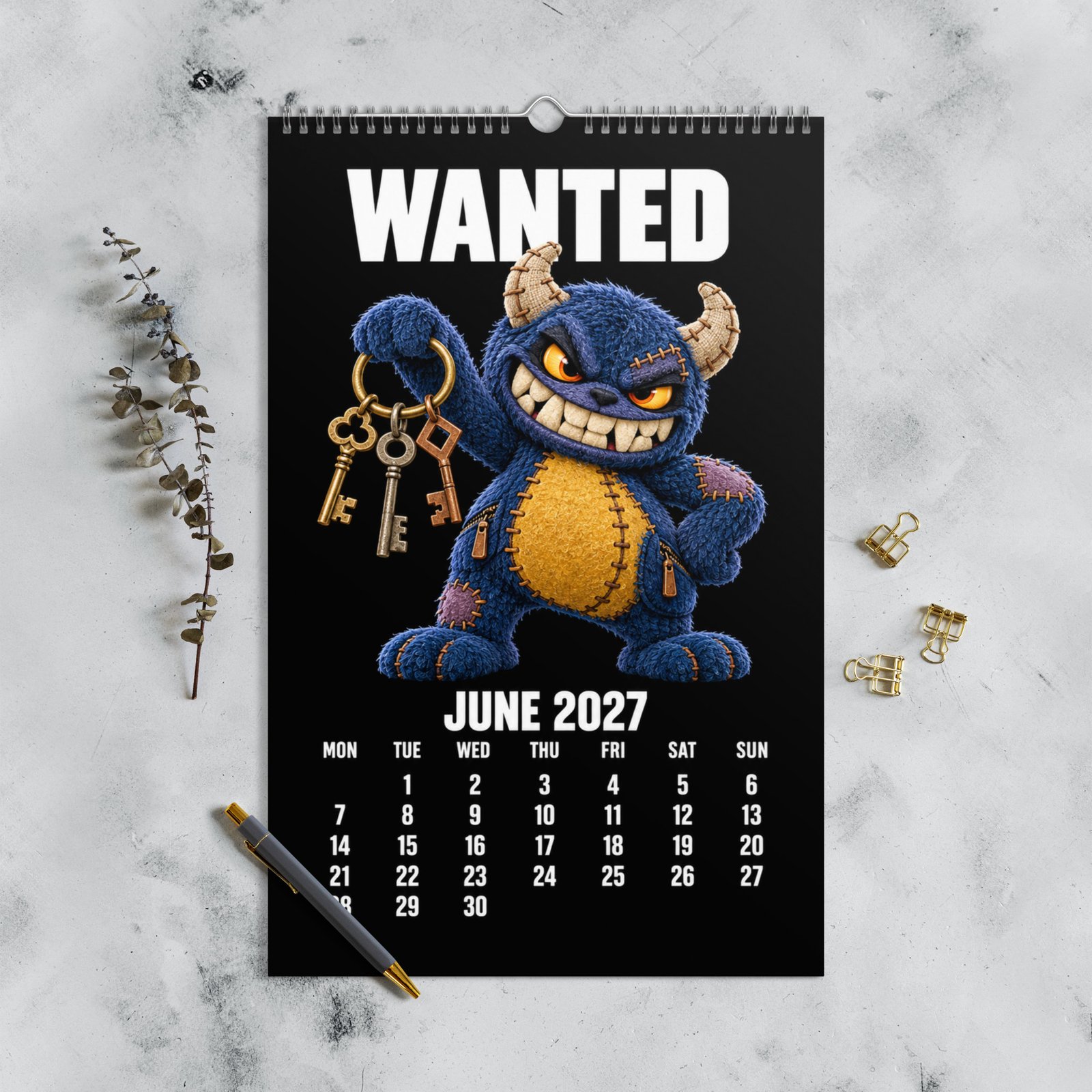 2027 Creepy Cute Wall Calendar – WANTED Plush Characters - Image 14