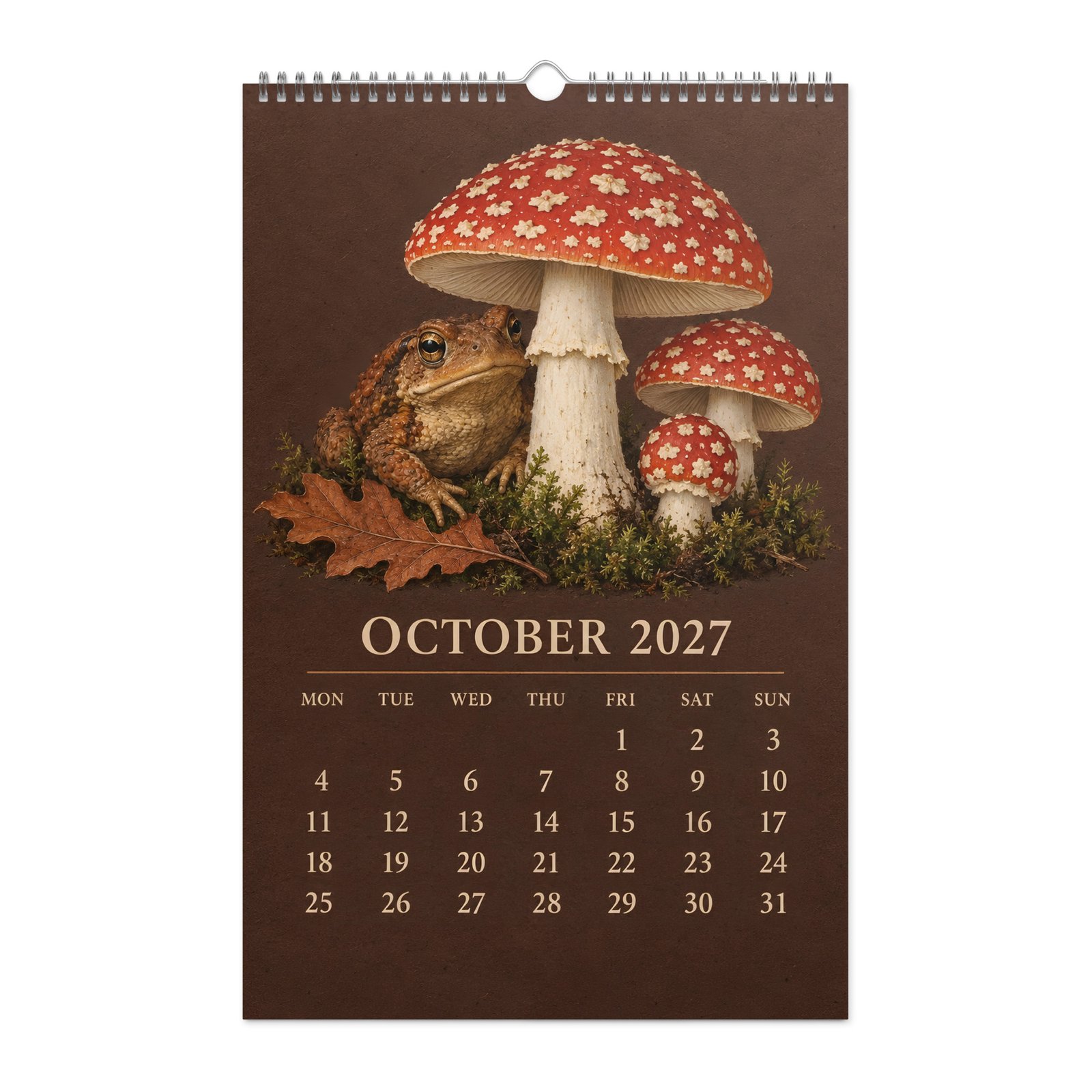 2027 Frog and Mushroom Wall Calendar – Frogs & Fungi - Image 5