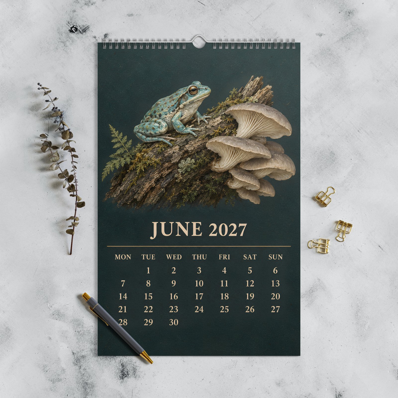 2027 Frog and Mushroom Wall Calendar – Frogs & Fungi - Image 10