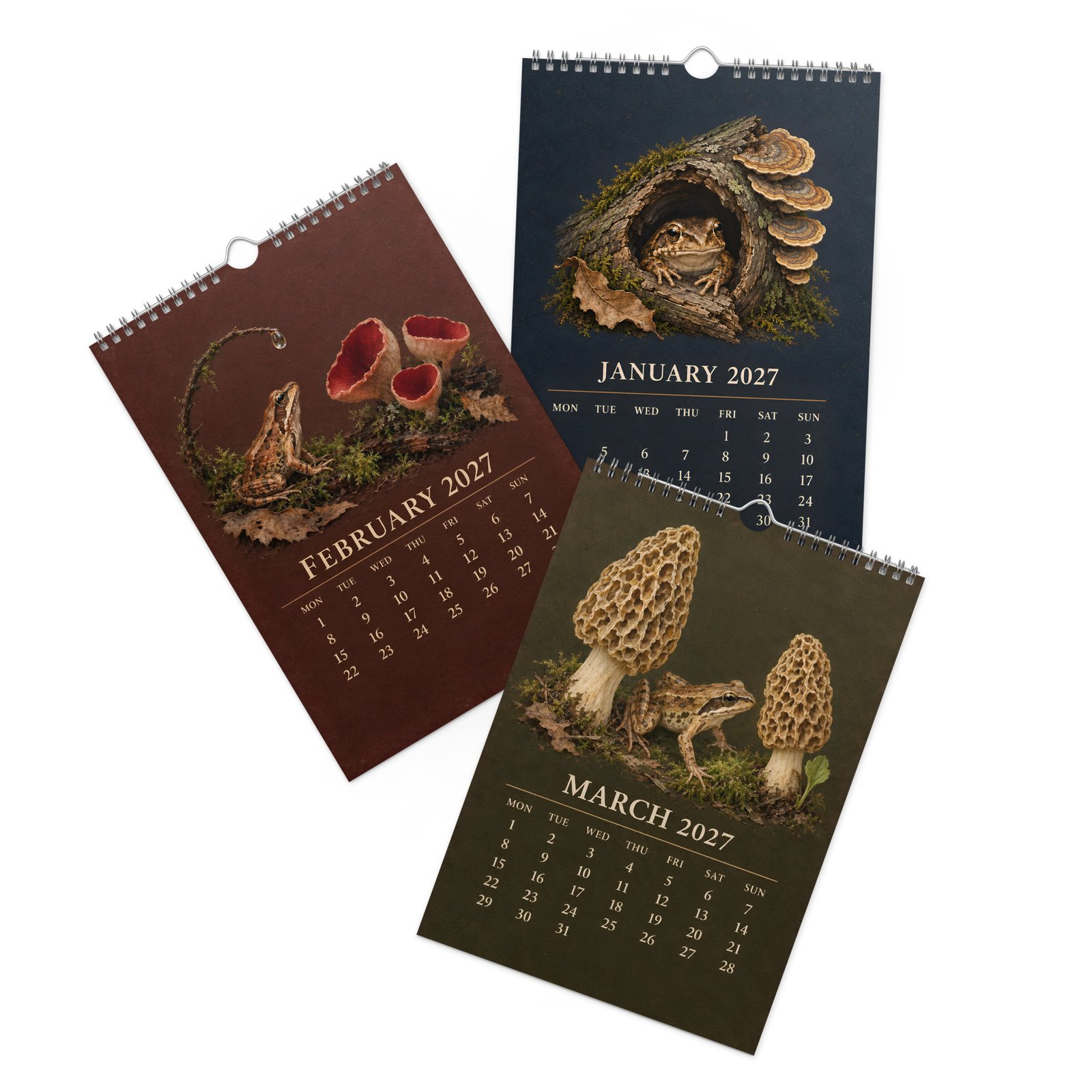 2027 Frog and Mushroom Wall Calendar – Frogs & Fungi - Image 6