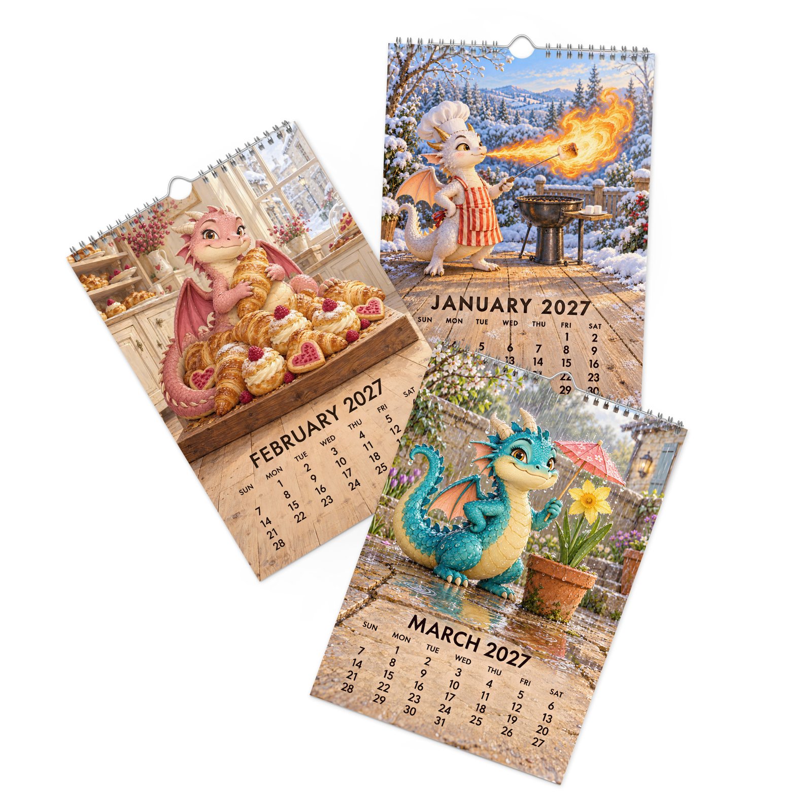 2027 Dragon Wall Calendar – Little Dragons, Everyday Mischief - Image 6