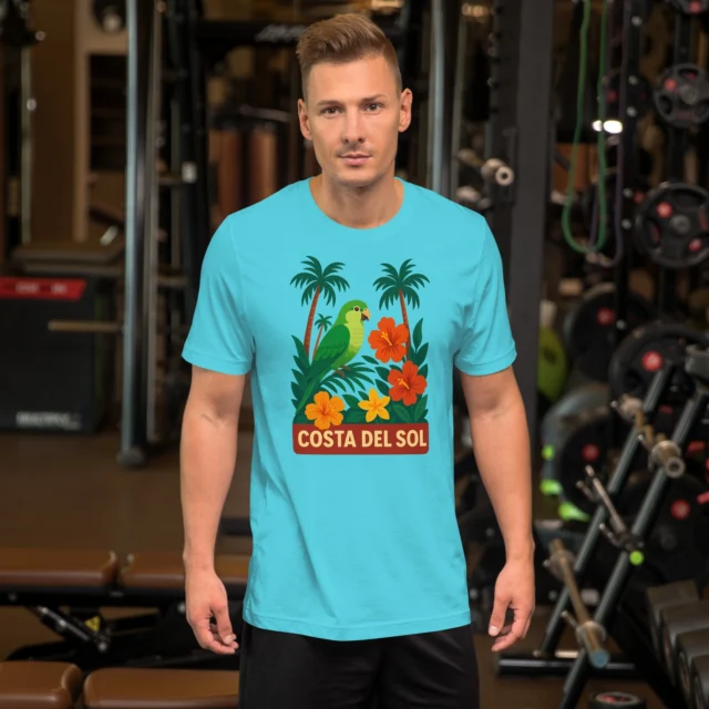 POV: You found the perfect tee for your Spanish summer. ☀️🌴Channeling those golden hour vibes from the Costa del Sol. 🌅 Our new retro-inspired tee features a vibrant green parrot, dreamy palm trees, and the sun-drenched feel of an endless Andalusian summer. It's more than a shirt; it's a whole mood. This is your sign to book the trip! It's the ultimate sunshine shirt for your European adventures or a unique birdwatching gift for the parrot lover in your life. Tap the link in our bio to shop this must-have Spain souvenir.#VacayVibes #SpainTravel #RetroShirt #ParrotLover #Andalusia #SunshineShirt